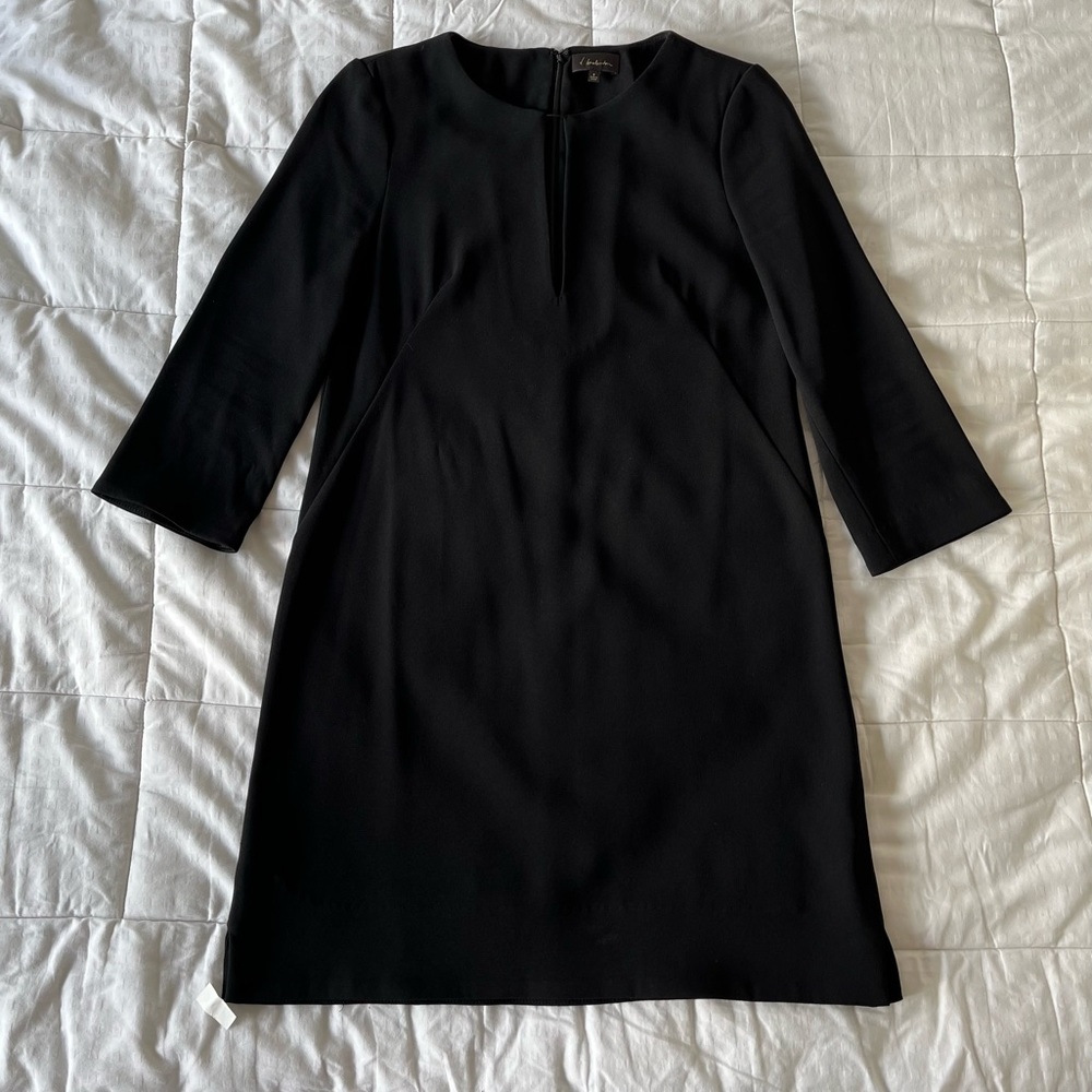 T. Babaton Black V-Neck 3/4 Sleeve Mini Dress Size 0